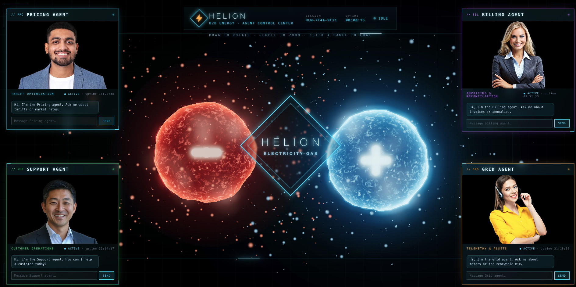 HELION multi-agent energy SaaS platform